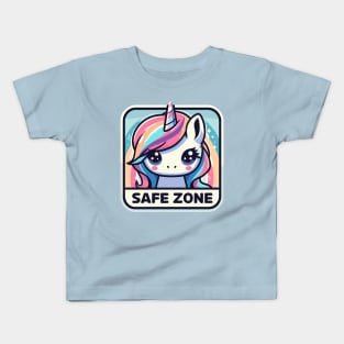 Cute unicorn safe zone Kids T-Shirt